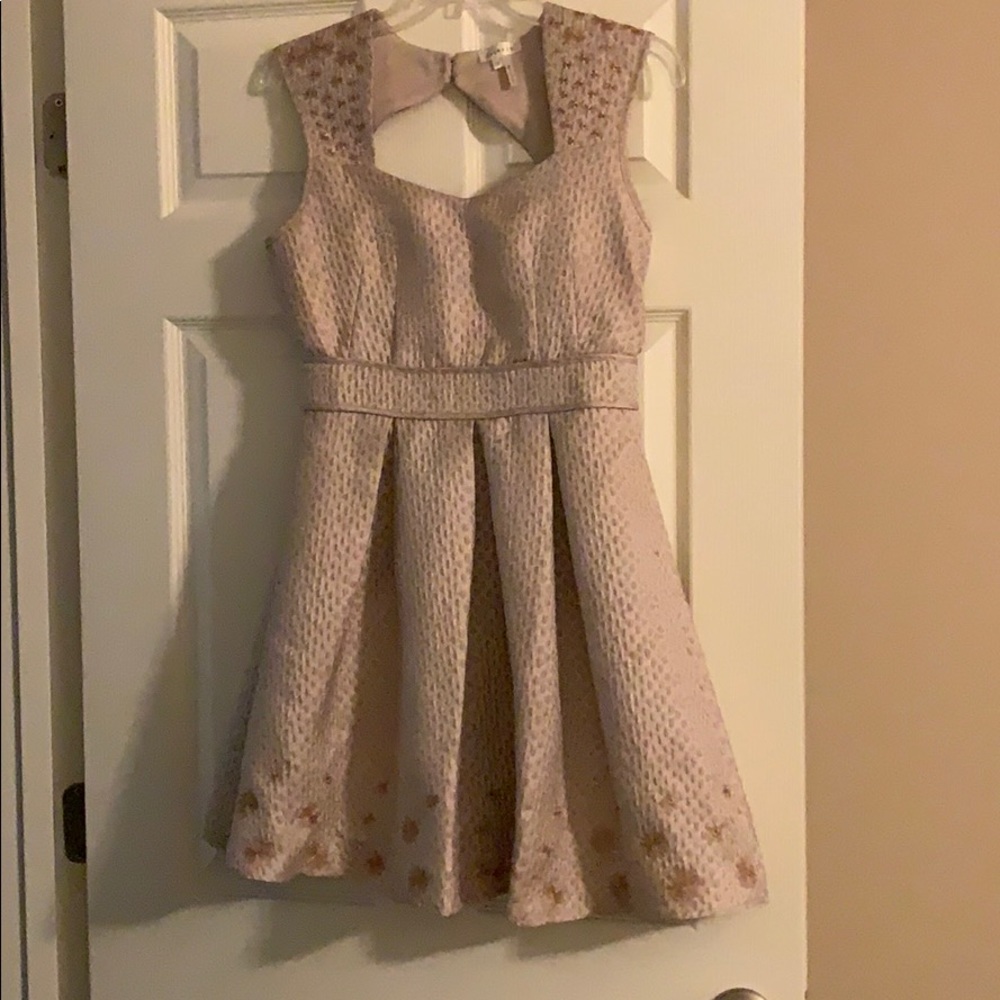 Tan and Gold Skater dress